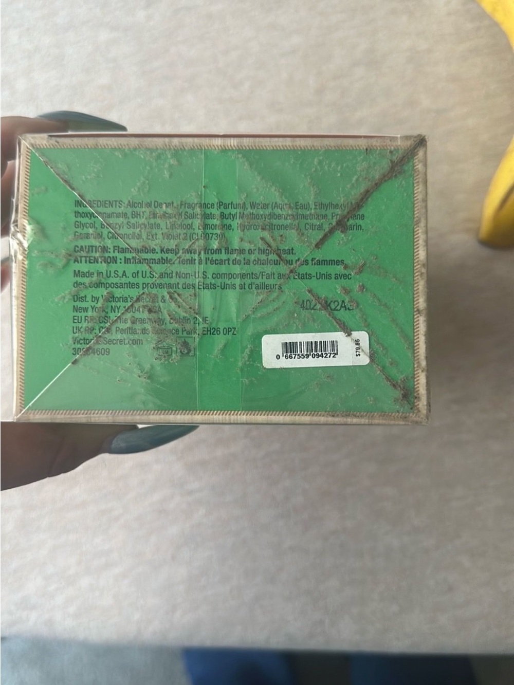 Victoria's Secret Green and Gold Fragrance Box